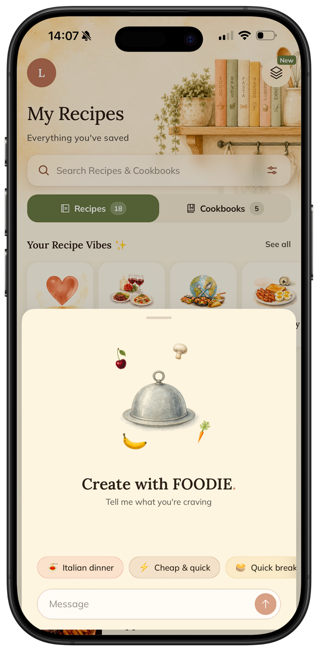 Chat con l’assistente IA di FOODIE su una ricetta