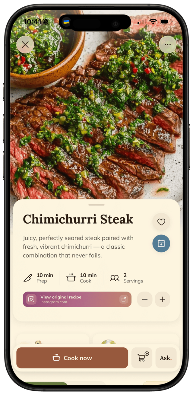 Recipe detail screen