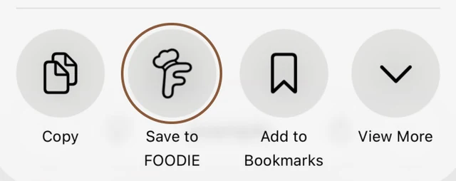 Save to Foodie wählen